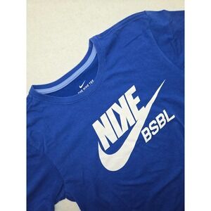 Nike BSB Baseball T Shirt Dri-Fit The Nike Tee Royal Blue Mens Sportswear